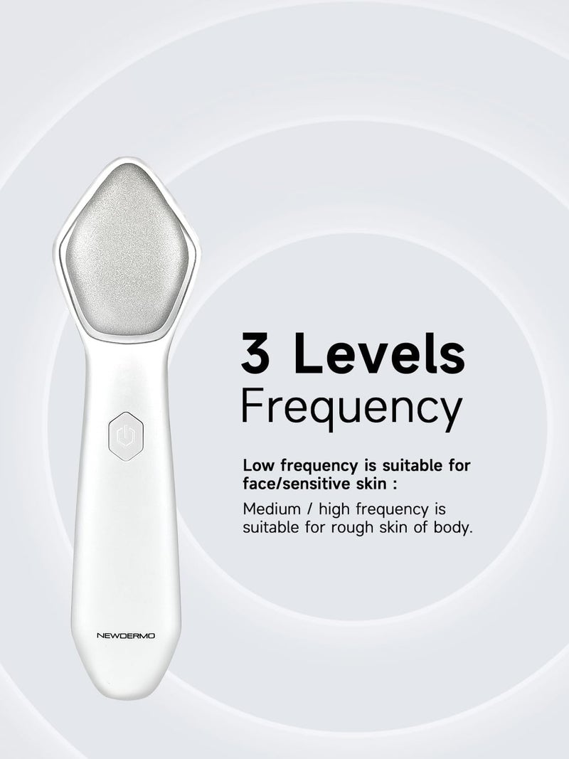 NEWDERMO Microdermabrasion Machine Pro, Large Diamond Electric Microdermabrasion Wand Tool With 3 Levels Frequency for Face Body Exfoliate Skin Care(White) - Image 4